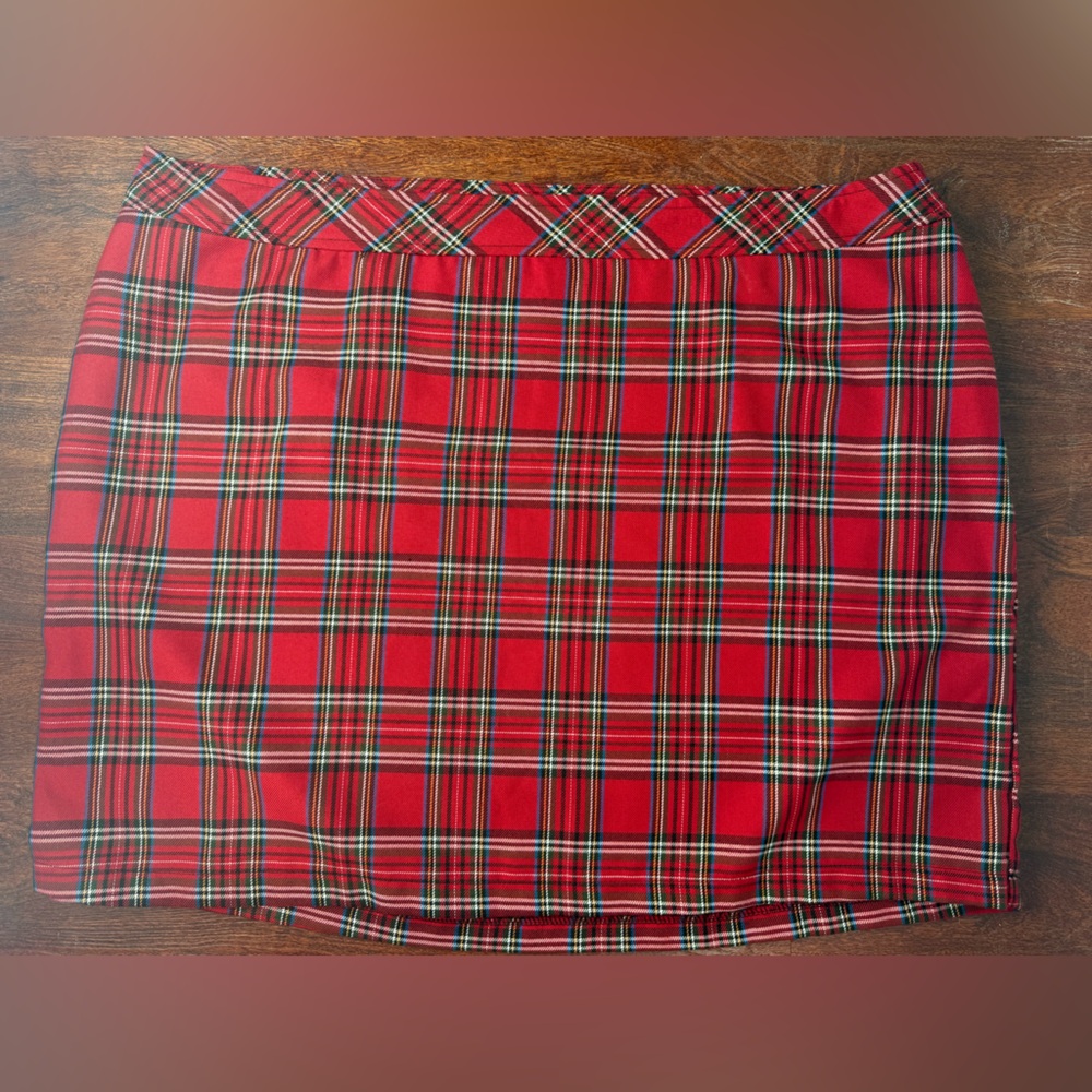 Lane Bryant Red Plaid Pencil Skirt